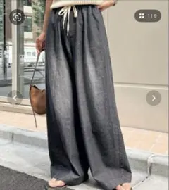 チャオパニックティピー　柔らかワイドデニムパンツ