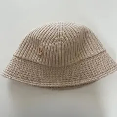 ★美品★ レディース バケットハット ベージュ ニット帽 ニット素材バケハ 秋冬