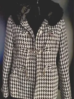 INCEDE 千鳥柄 リアルファー付　アンティカ　オズモーシス系好きオススメ