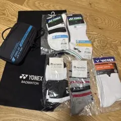 バドミントン　靴下5足　ラケットケース　ミニポーチ