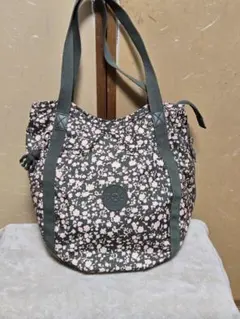 キプリング花柄トートバッグ グレーとピンク　新品未使用