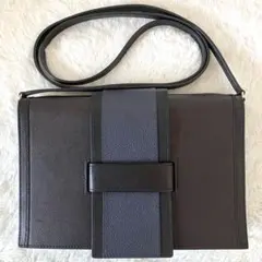 エルメス 2021 Hパッサン レザー 2wayショルダーバッグ ブルーブラック 
