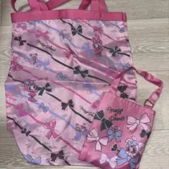 mezzo piano ピンクリボンバッグセット エコバッグ