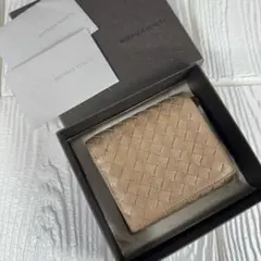 希少✨ BOTTEGA VENETA イントレチャート 三つ折り財布 ゴールド