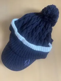 ブリヂストン　ネイビー ニットキャップ　マウスカバー付き