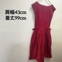一点もの✨️【FREE SIZE】ノースリーブ ひざ丈 ワンピース ワインレッド