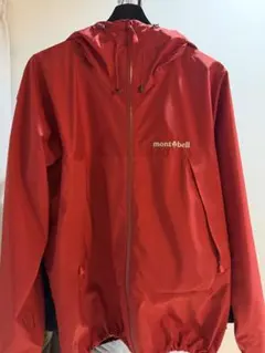 美品モンベル　サンダーパスジャケット Men'sL レッド 赤 袋付き