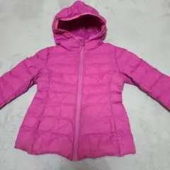 UNIQLO 110 フード付き ピンク ダウン ジャンパー　コート