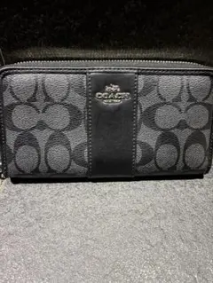 COACH シグネチャー ラウンドファスナー長財布 ブラック