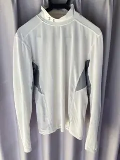 UNDER ARMOUR アンダーウェア 長袖モックネック MDホワイト×グレー