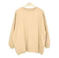 【新品未使用】 トレーナー レディース ボリューム袖 ポケット キャメル