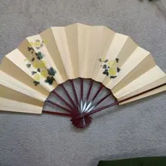 能楽御用達】京都 十松屋福井 特撰御掛扇 2点「梅」「春草」箱・扇掛板