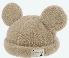 東京ディズニーリゾート ミッキーマウス　ボアキャップ ベージュ　ボア帽子