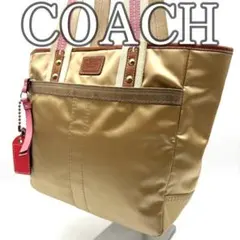 Coach Y2K Satin Tote Bag Gold Pink 00s