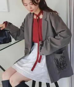 kastane フレンチツイル刺繍ジャケット