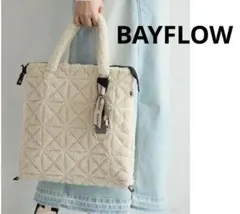 BAYFLOW [ボア素材で登場!!]チャームツキボアキルトトート