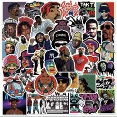 大人気 HIP HOP ヒップホップ ステッカー 50枚 防水 シールのサムネイル