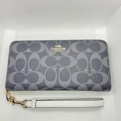 COACH コーチ 長財布 アコーディオンジップ アラウンド ネイビーC4715
