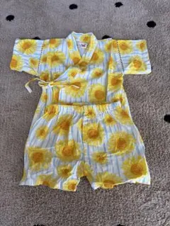 ひまわり柄 甚平 80cm お祭り