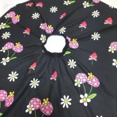 サーキュラースカート 花柄 黒66cm