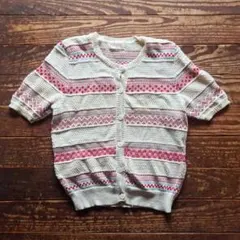 PINK HOUSE knit/linen/plaid CARDIGANのサムネイル