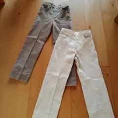 エスパスデカルマ　ベージュとオフホワイトのストレートパンツのセット