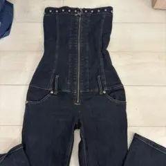 d.i.a ダークデニム スタッズ付きオールインワン