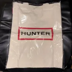 新品 HUNTER ハンター トートバッグ キャンバス ロゴ 白 オフホワイトのサムネイル