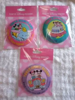 東京ディズニーリゾート レトロ　キャラクターバッジ 3個セット