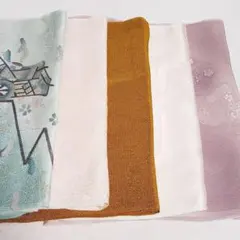 y*a様 (0709)帯揚げ 5点 まとめ売り 着物 和装 小物 リメイクや着付