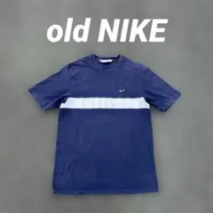 フェード ネイビー ボーダー 00s 初期 銀タグ 刺繍ロゴ NIKE Tシャツ