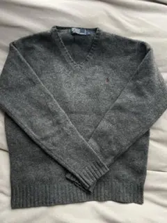 グレー Vネック ニット・セーター