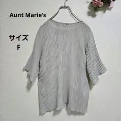 Aunt Marie'sアントマリーズ シフォン楊柳プリーツトップス薄オリーブFのサムネイル