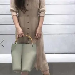 SNIDEL フロントボタンニットワンピース