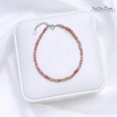 ブレスレット チャーム付き ロードクロサイト 3mm パワーストーン 007