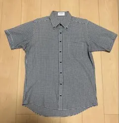 【断捨離・売切り】ORIHICA 半袖ギンガムチェックシャツ ボタンダウン Lのサムネイル