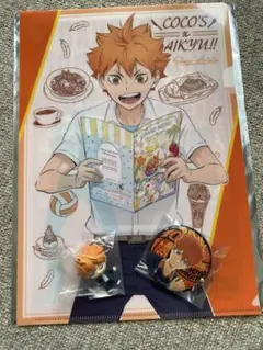ココス×ハイキュー!! 日向翔陽 クリアファイル 缶バッジ ねむらせ隊