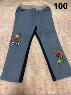 【新品】kladskap 働く車刺繍 デニムパンツ 100cmのサムネイル