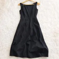 Sybilla シビラ ノースリーブワンピース 黒 M ロング　立体