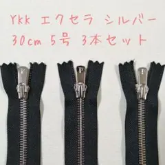 【3本セット】YKK ファスナー エクセラ シルバー 30cm