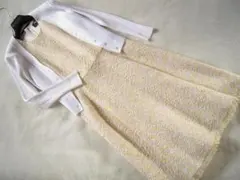 新品同様●PAULE KA ポールカ●カラーツィードフレアワンピースドレス*３８