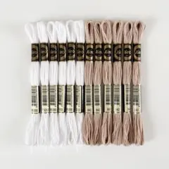 刺繍糸 25番 白 ベージュ ホワイト まとめ売り ハンドメイド 12束
