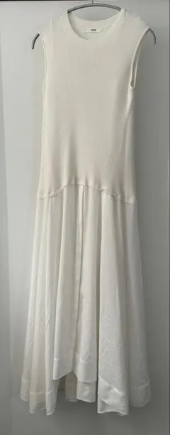 emmi atelier ニットシャツ　ドッキングワンピース　ホワイト 0のサムネイル