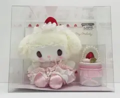 1【新品】サンリオ　いちごホイップケーキ　ぬいぐるみ&アクセサリーセットマイメロ