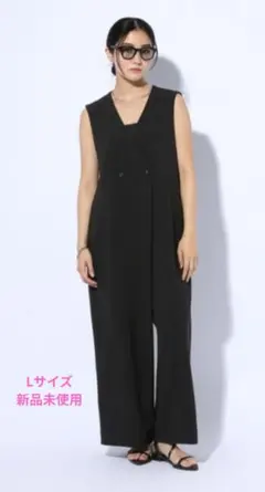 グローバルワーク　新品未使用　☆ブラック ノースリーブ オールインワン L