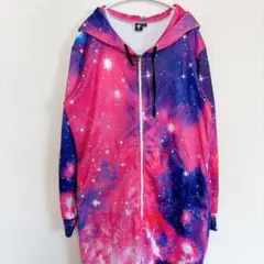 宇宙柄 オールインワン XL ギャラクシー 総柄 USA製 つなぎ フェス