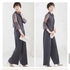 flexinフレキシン ハイカラーネックドッキングシアースリーブオールインワン