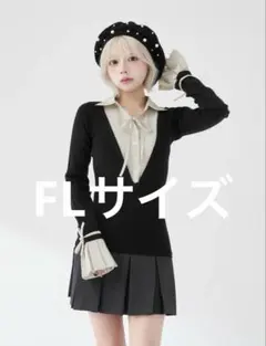 ダーリッチ シャツドッキングプリーツミニワンピース FL