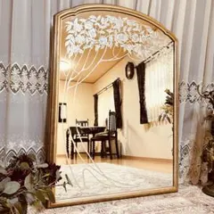 イタリア製　ウォールミラー　アンティーク壁掛け鏡　79x109 立て掛けミラー