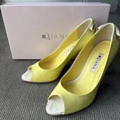 ✨美品✨ DIANAダイアナ パンプス 23cm オープントゥ イエロー